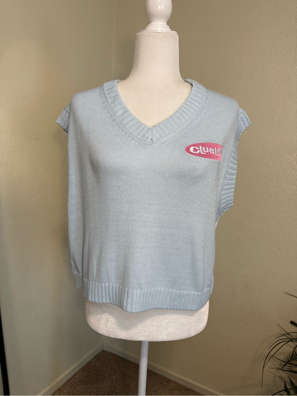 Clueless Light Blue V-Neck Sweater Vest